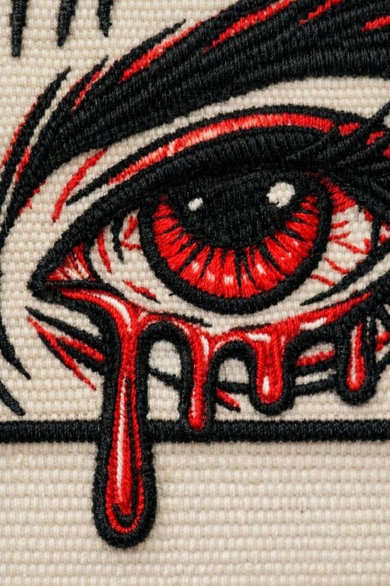 Hand-Tufted Anime Crying Eyes Wall Hanging, Dark Academia Gothic Decor (Custom Size)