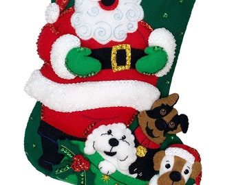 Feliz Navidad Santa Felt Stocking Kit From Merrystockings 