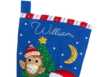 Kit de bas de feutre Festive Owls de MerryStockings