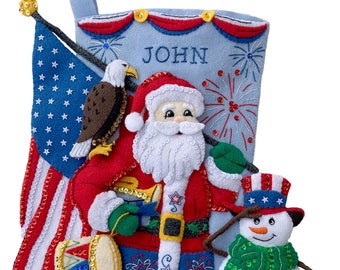 Star Spangled Santa Felt Stocking Kit from MerryStockings