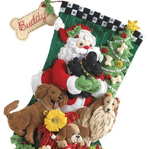 Santa Paws Bucilla felt stocking kit