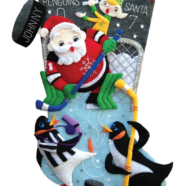 Pond Hockey Felt Stocking Kit from MerryStockings