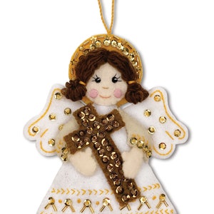 Heavenly Angel felt ornament kit, DIY, crafts, embellishments, MerryCollectibles, applique, Bucilla like