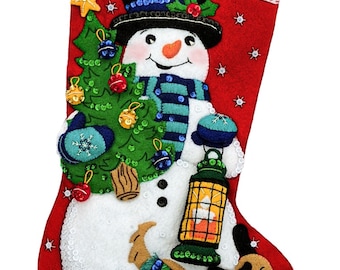 Classic Snowman Felt Stocking Kit from MerryStockings