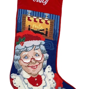 Personalized Needlepoint Christmas Stocking | Mrs. Clause