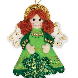 St. Paddy&#39;s Angel Felt Ornament Kit, Crafts, DIY, Applique, Embellishments, MerryCollectibles, Bucilla like
