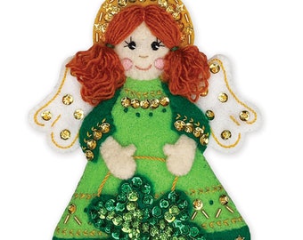St. Paddy's Angel Filz-Ornament-Kit, Handwerk, DIY, Applikation, Verzierungen, MerryCollectibles, Bucilla like