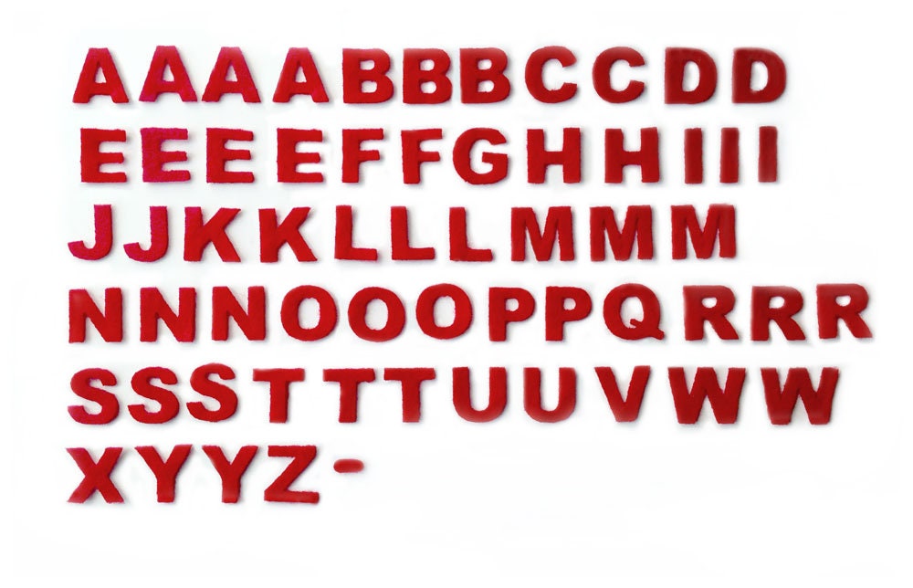 Red Felt Letters | Perfect for Applique Kit Projects With Names - Etsy
