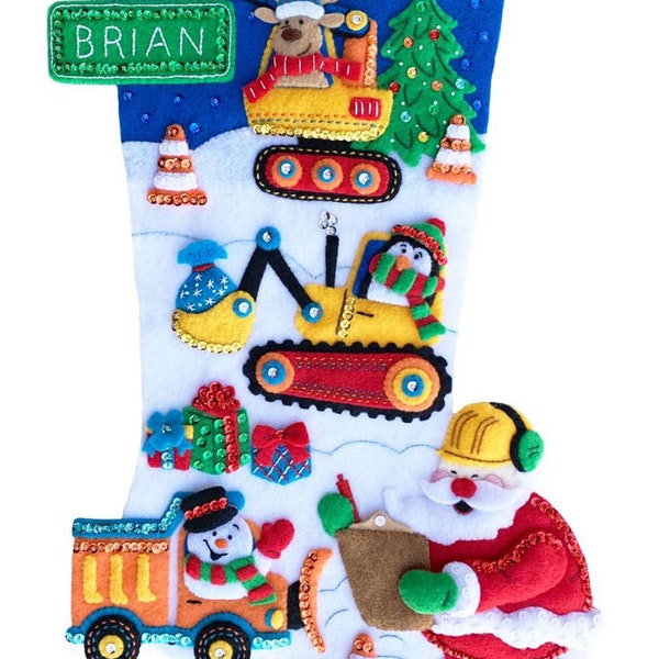 North Pole Construction Company Felt Stocking Kit from MerryStockings