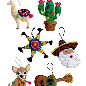 Feliz Navidad felt ornament set from MerryStockings