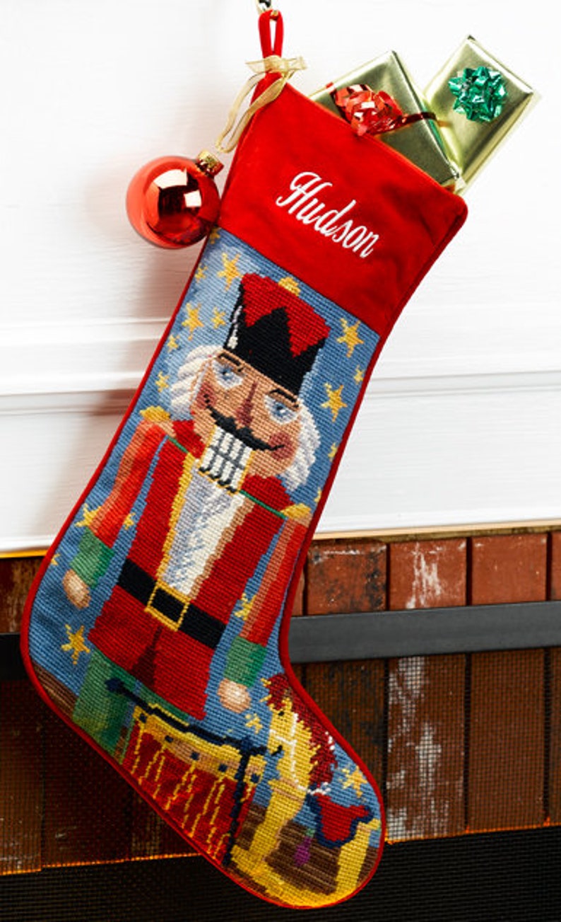 Personalized Needlepoint Christmas Stocking Nutcracker | Etsy