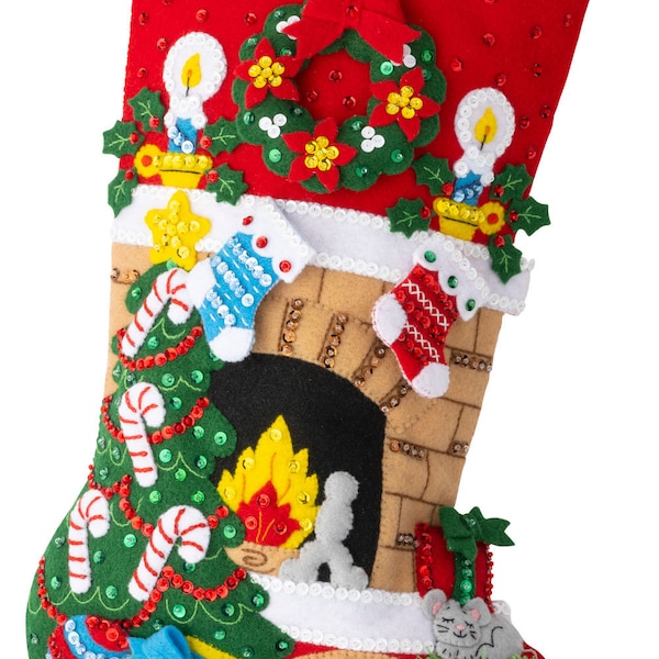 Holiday Hearth Bucilla Felt Christmas Stocking Kit from MerryStockings