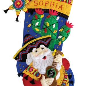 Feliz Navidad Santa Felt Stocking Kit from MerryStockings