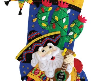 Feliz Navidad Weihnachtsmann Filzstrumpf Kit von MerryStockings