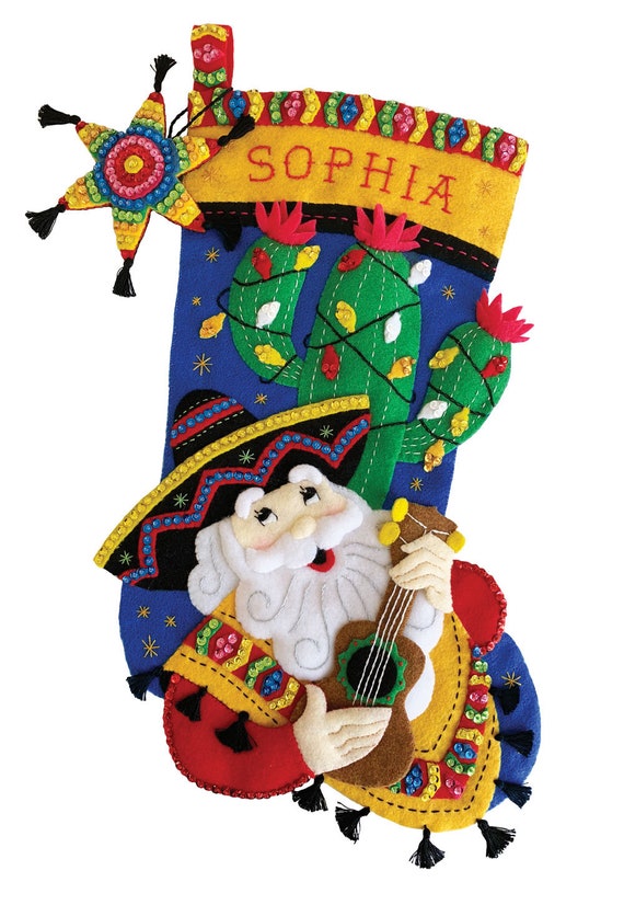 Bucilla The Finishing Touch Stocking Felt Applique Kit-18 Long