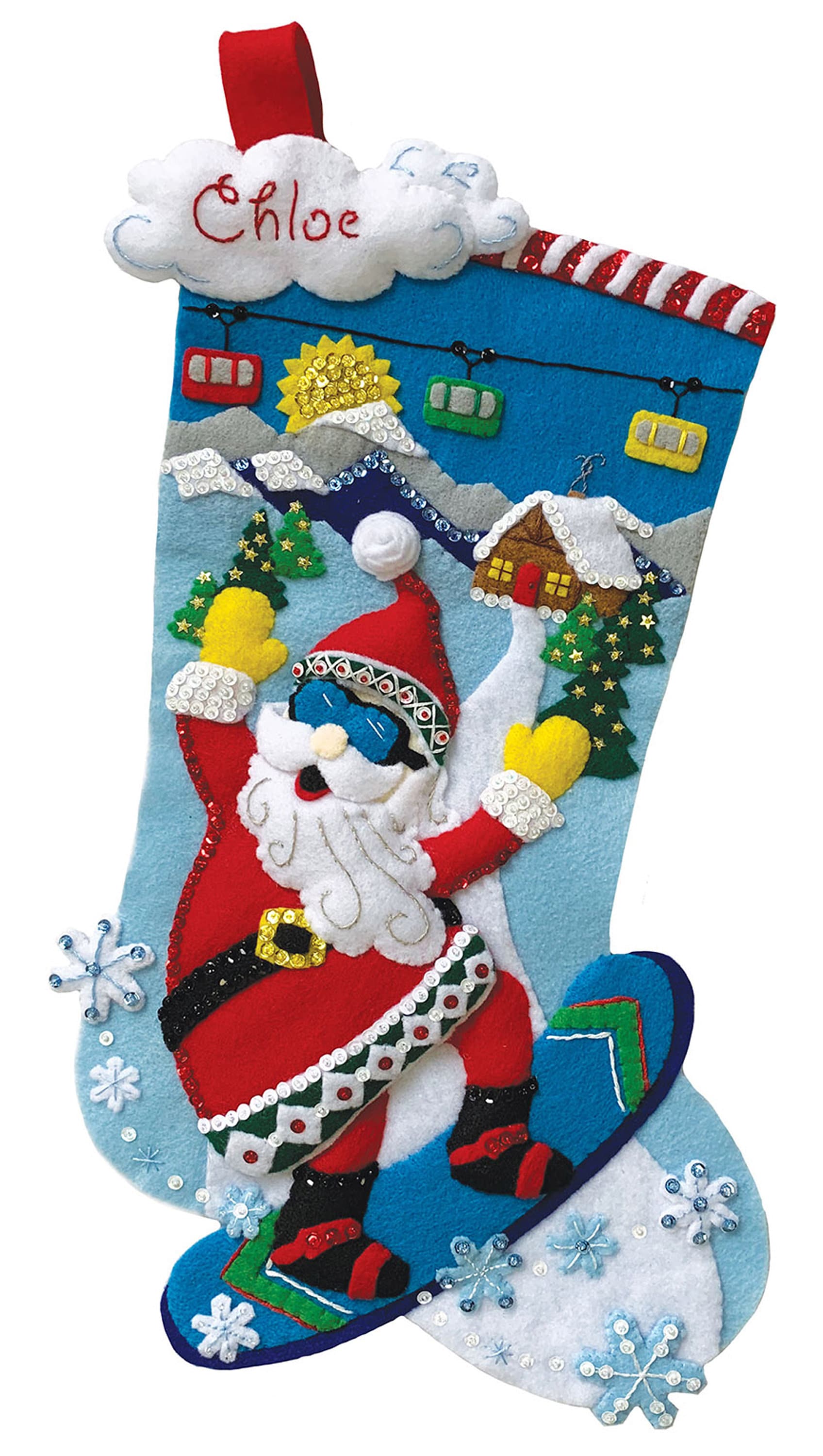 Bucilla Felt Stocking Applique Kit 18 Long-Doctor Santa