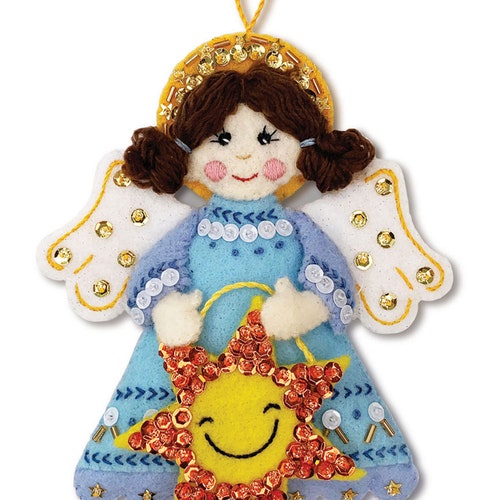 MerryCollectibles / Kit de adorno de fieltro Ángel del Sol, manualidades, adornos
