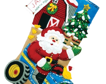 Jul på bondgården Filtstrumpkit från MerryStockings