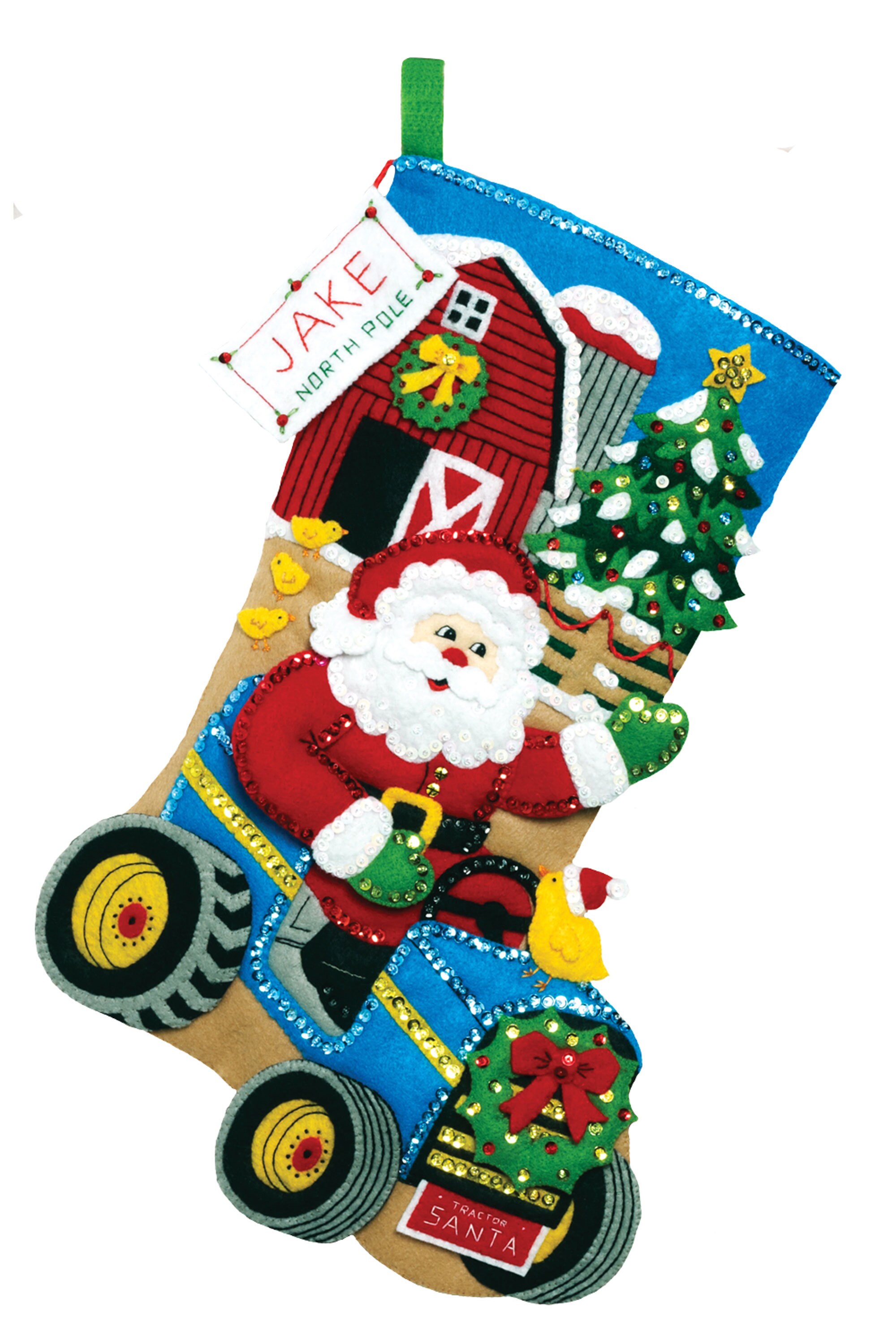 MerryStockings Outdoorsman Santa 18 Felt Christmas Stocking Kit