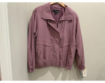 Giacca Sport Womens Mauve Bomber Jacket Cross Stitch Detail Nordstrom NWT Medium