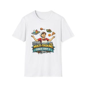 Camiseta multitarea desde el primer día / Dibujos animados de mamá chef, diseño de mamá cocinera