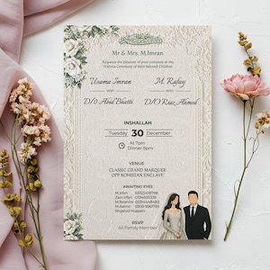 Beige Modern Minimal Wedding invite. Trending Invite.