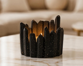 Set of 2 Crystal Tealight Holders | Sculptural Modern Home Decor