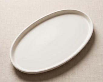 Oval Jesmonite Tray, Handmade Decorative Tray, Jewellery & Perfume Organiser, Minimalist Vanity Tray, Modern Home Decor