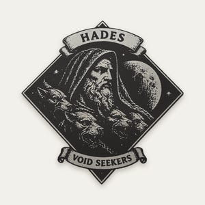 Hades Greek God Velcro Patch, Hook and Loop Laser Engraved Leather Morale Patch