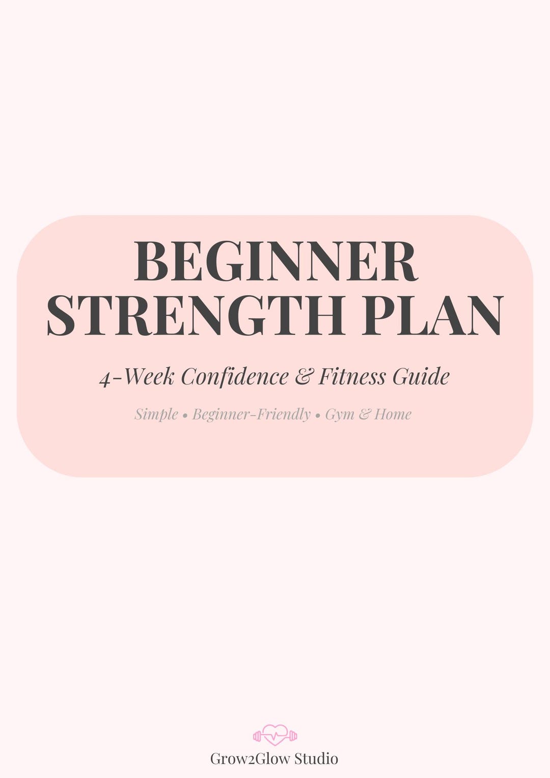 Beginner Strength Plan PDF | 4 Week Workout Plan | Gym Routine for ...