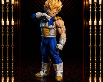 Figura de Super Saiyan Vegeta de 28 cm de Dragon Ball Z – Estatua de anime del Príncipe Saiyan, Figura coleccionable de DBZ, Regalo de decoración de manga