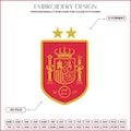 Spain 2 Stars Football Crest Embroidery Design, Spain National Team Logo Embroidery File, Soccer Badge Machine Embroidery, PES DST JEF VP3..