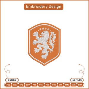 Stickdatei „Niederländischer Löwe“, Stickdatei „Wappen des niederländischen Fußballverbands“, KNVB-Fußballlogo (PES DST Jef Vp3-Download)