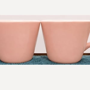 Vintage Shenango China Pink Restaurant Ware Coffee Cups Set of 2 | Mid Century Diner Mugs | USA Pottery | Heavy Café Ware | 8 oz