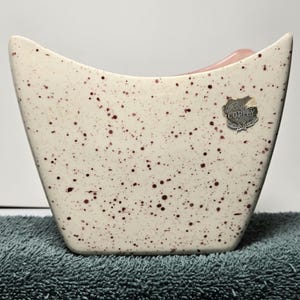 Vintage Royal Copley Speckled Art Pottery Planter Vase Pink Interior Mid Century Modern Ceramic Succulent Planter USA Decor