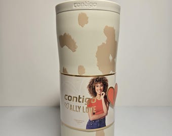 Contigo Ally Love Tumbler 24oz Leopard Print Insulated Cup w/ Straw Leak Proof Travel Mug New