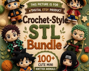 Crochet-Style STL Bundle, 100+ Knitted Animals, 3D Print Files (Digital Download)