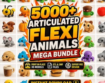 5000+ Flexi Articulated Animal STL Files | Ultimate 3D Print Toy Bundle