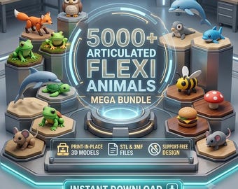Más de 5000 archivos STL de animales articulados flexibles / Paquete definitivo de juguetes para impresión 3D