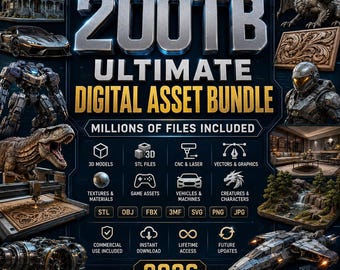 Biblioteca de más de 20.000.000 de modelos 3D STL – Megacolección de 200 TB / Archivos para impresión 3D / Descarga instantánea