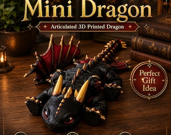 Paquete de más de 50 dragones esqueleto en formato STL / Criaturas flexibles articuladas para impresión 3D (descarga digital)