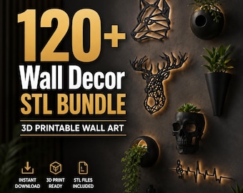 120+ Modern Wall Decor STL Bundle, 3D Printable Art Files (3MF Download)