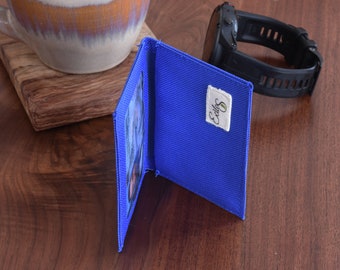 Cartera plegable delgada, cartera de identificación pequeña, cartera minimalista delgada