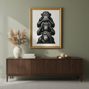 Cuadro decorativo de pared con los Tres Monos Sabios