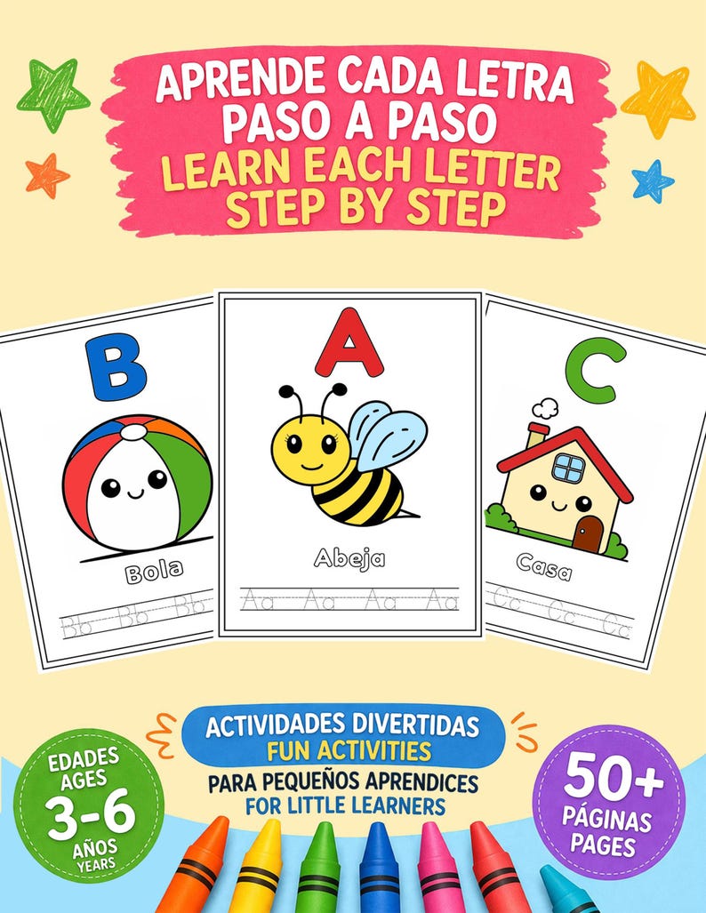 Spanish Alphabet Coloring Book | ABC Tracing, Activities for Kids (PDF ...