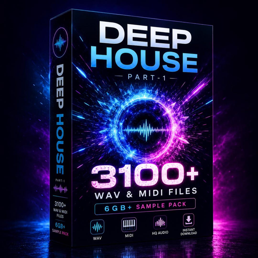 Deep House Sample Pack: 3100+ WAV, MIDI Files PART 1, Loops, Basslines