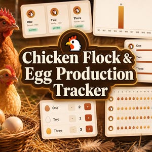 Chicken Flock & Egg Production Tracker | Hen Health, Molt, Feed Log | HTML App for Chrome, Firefox, Edge