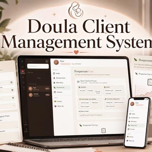 Doula-clientbeheersysteem | Prenataal, geboorte-, postpartumlogboek | HTML-app voor Chrome, Firefox, Edge