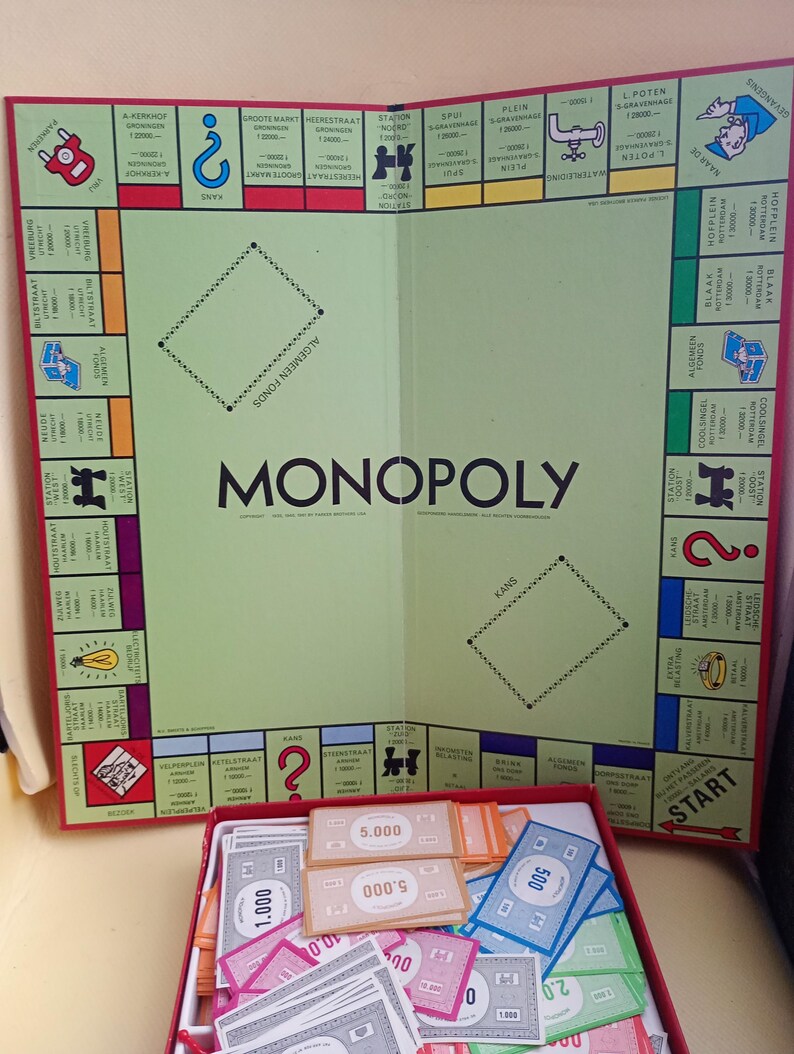 Vintage Monopoly 1960s Dutch Edition Smeets & Schippers Pre Barcode ...