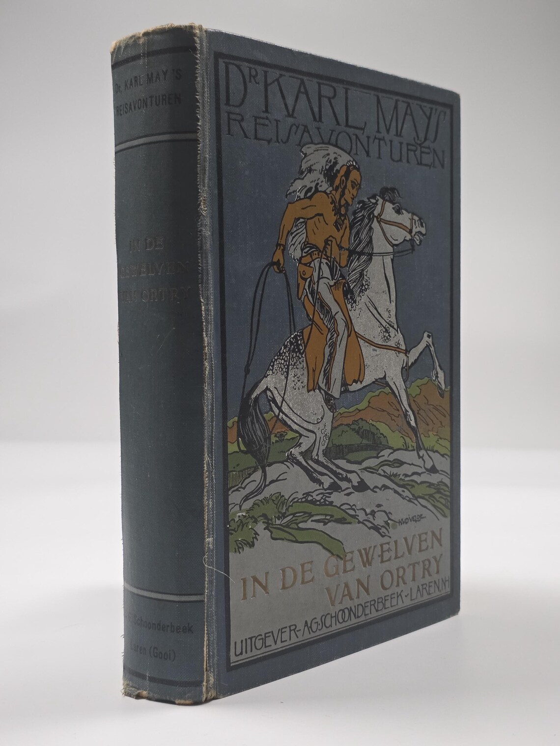 1920s Karl May Adventure Book Antique Dutch Illustrated Hardcover In de gewelven van Ortry, foto 1 de 5